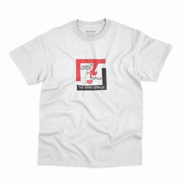 Camiseta The White Stripes Hardest Button To Button na cor branca