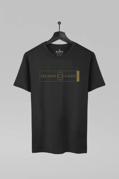 Camiseta preta com estampa da banda Hey Rosetta