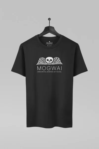 Camiseta preta com estampa da banda Mogwai