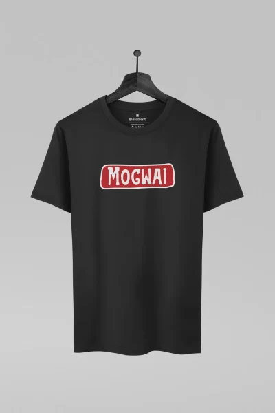 Camiseta preta com estampa da banda Mogwai