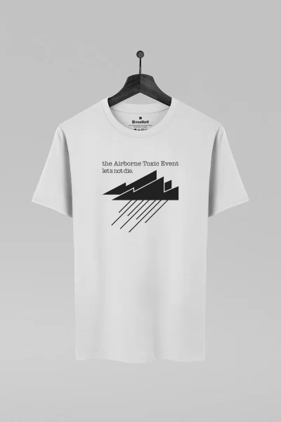 Camiseta branca com estampa da banda The Airborne Toxic Event