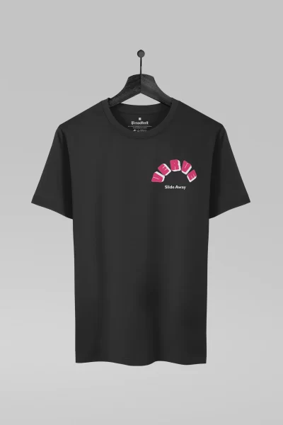 Camiseta preta com estampa da banda The Verve