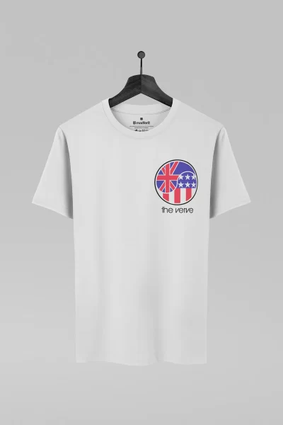 Camiseta branca com estampa da banda The Verve