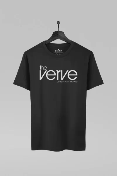 Camiseta preta com estampa da banda The Verve