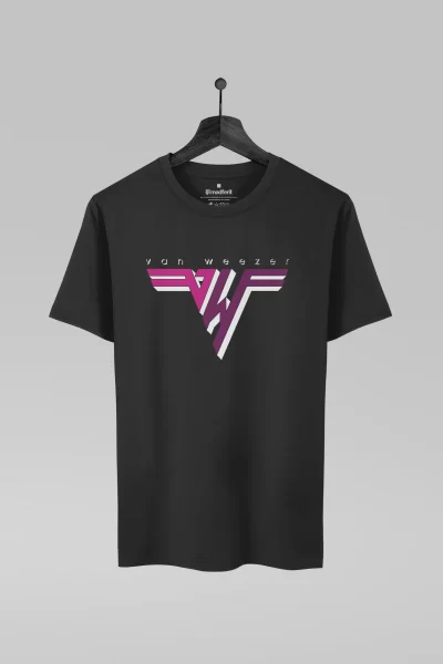 Camiseta preta com estampa da banda Weezer