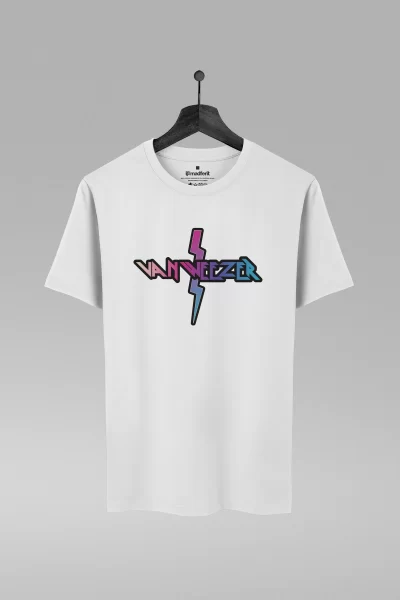 Camiseta preta com estampa da banda Weezer