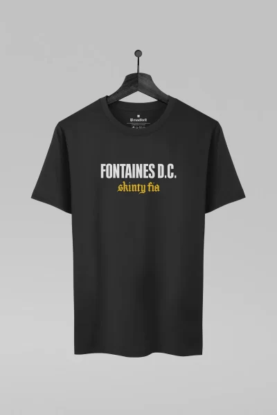 Camiseta preta com estampa da banda Fontaines D.C