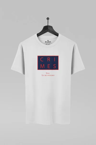 Camiseta branca com estampa da banda The Lumineers