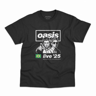 Camiseta Oasis Live 25 Brasil na cor preta