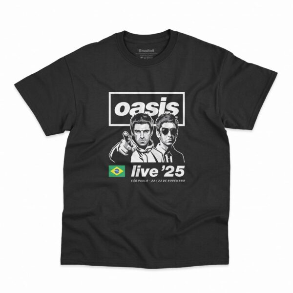 Camiseta Oasis Live 25 Brasil na cor preta