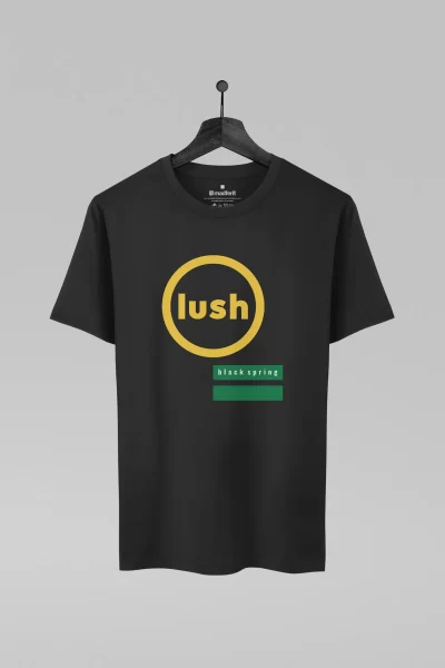 Camiseta preta com estampa da banda Lush