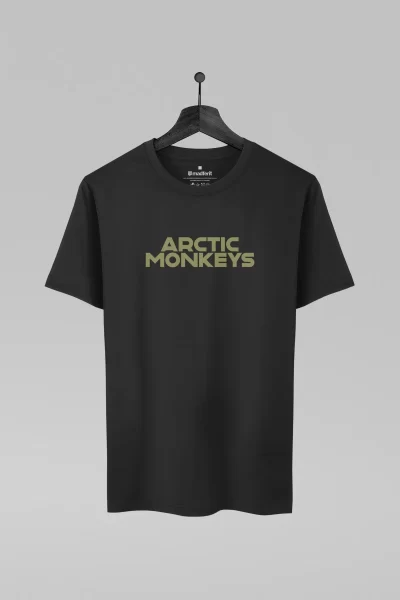 Camiseta preta com estampa da banda Arctic Monkeys