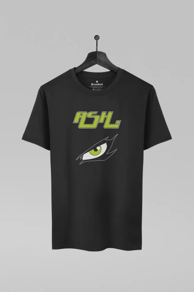 Camiseta preta com estampa da banda Ash