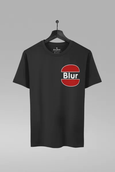 Camiseta preta com estampa da banda Blur