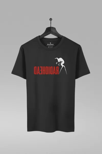 Camiseta preta com estampa da banda Radiohead
