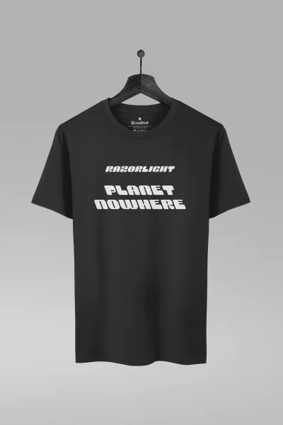 Camiseta preta com estampa da banda Razorlight