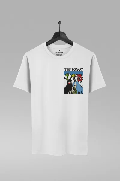 Camiseta branca com estampa da banda The Format