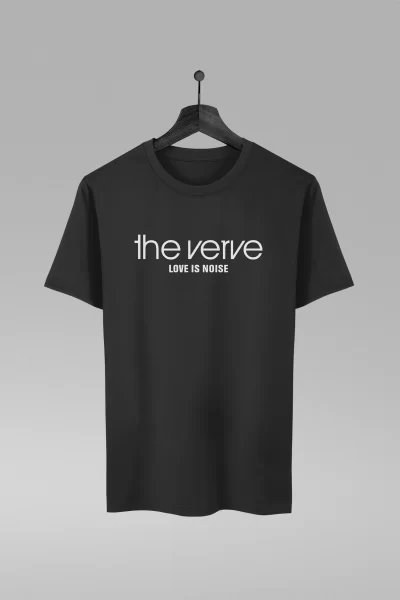 Camiseta preta com estampa da banda The Verve