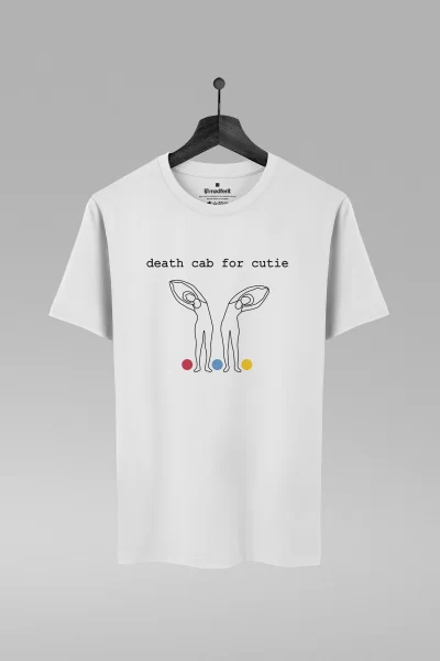 Camiseta branca com estampa da banda Death Cab For Cute
