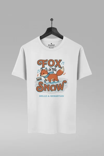 Camiseta branca com estampa da banda Belle And Sebastian