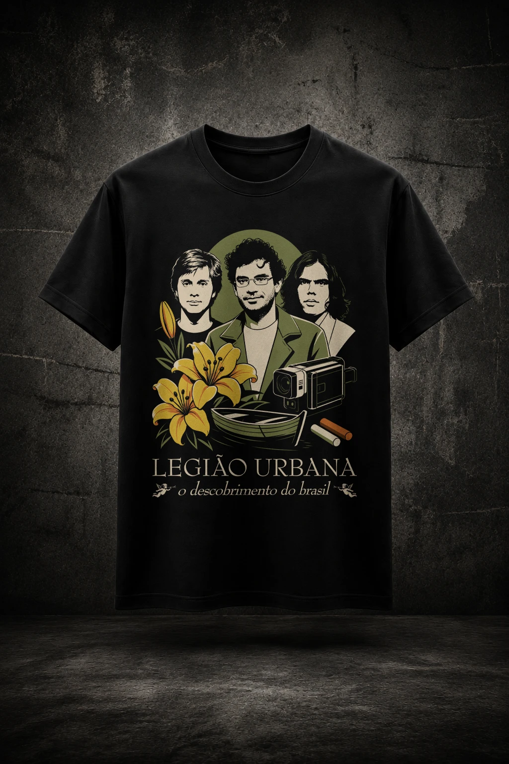 Camiseta Legiao Urbana o Descobrimento do Brasil Mockup