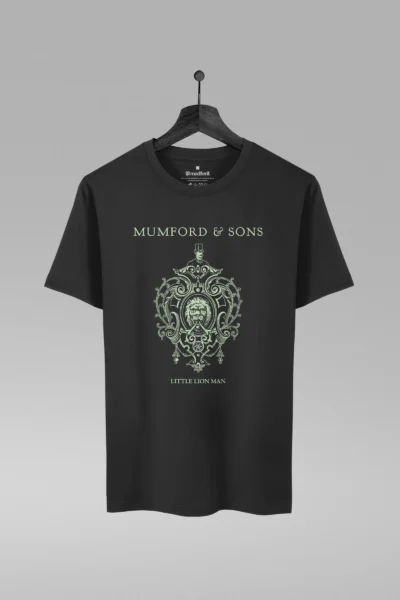 Camiseta preta com estampa Little Man Lion da banda Mumford And Sons