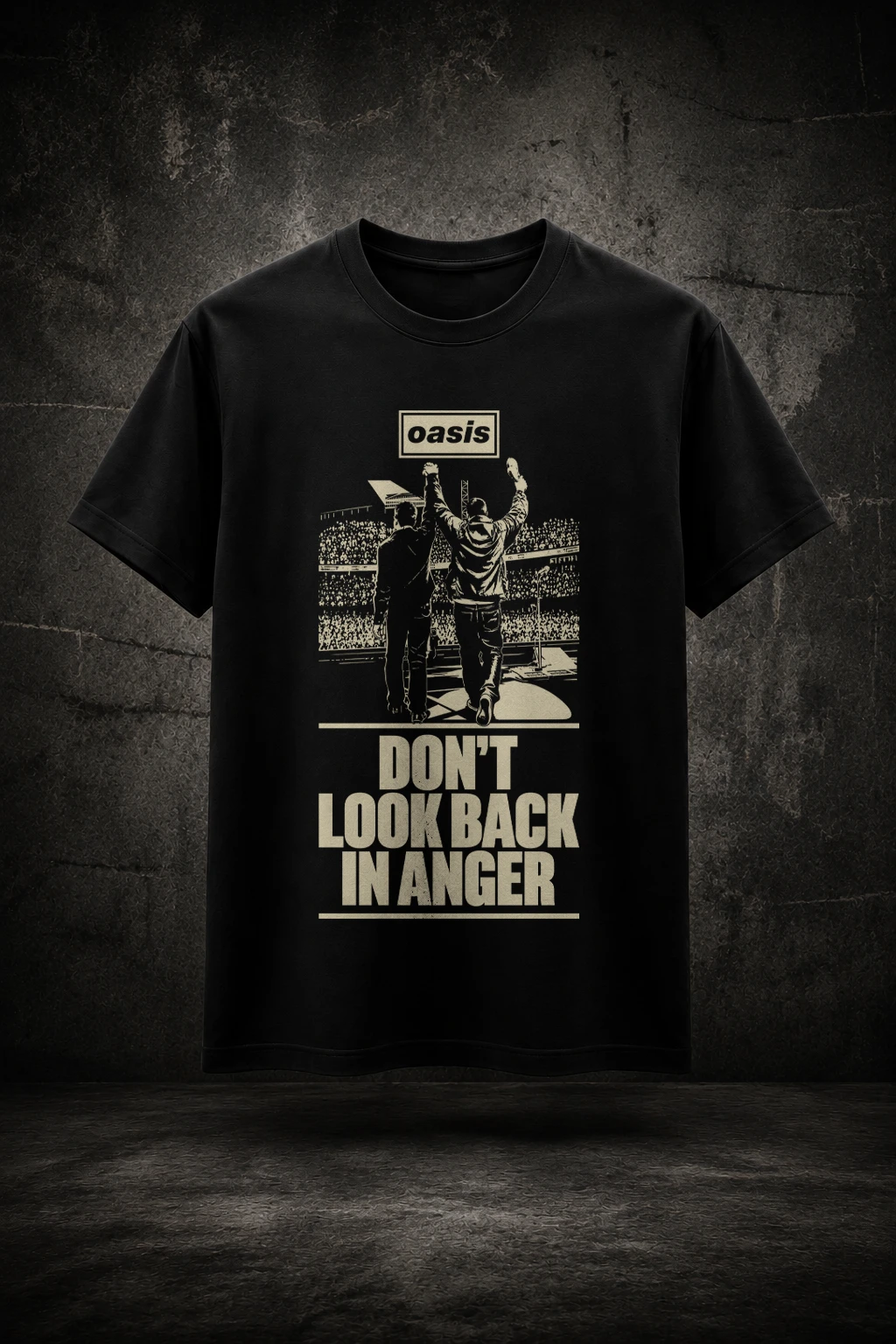 Camiseta Oasis Dont Look Back In Anger Poster Live 25 Mockup