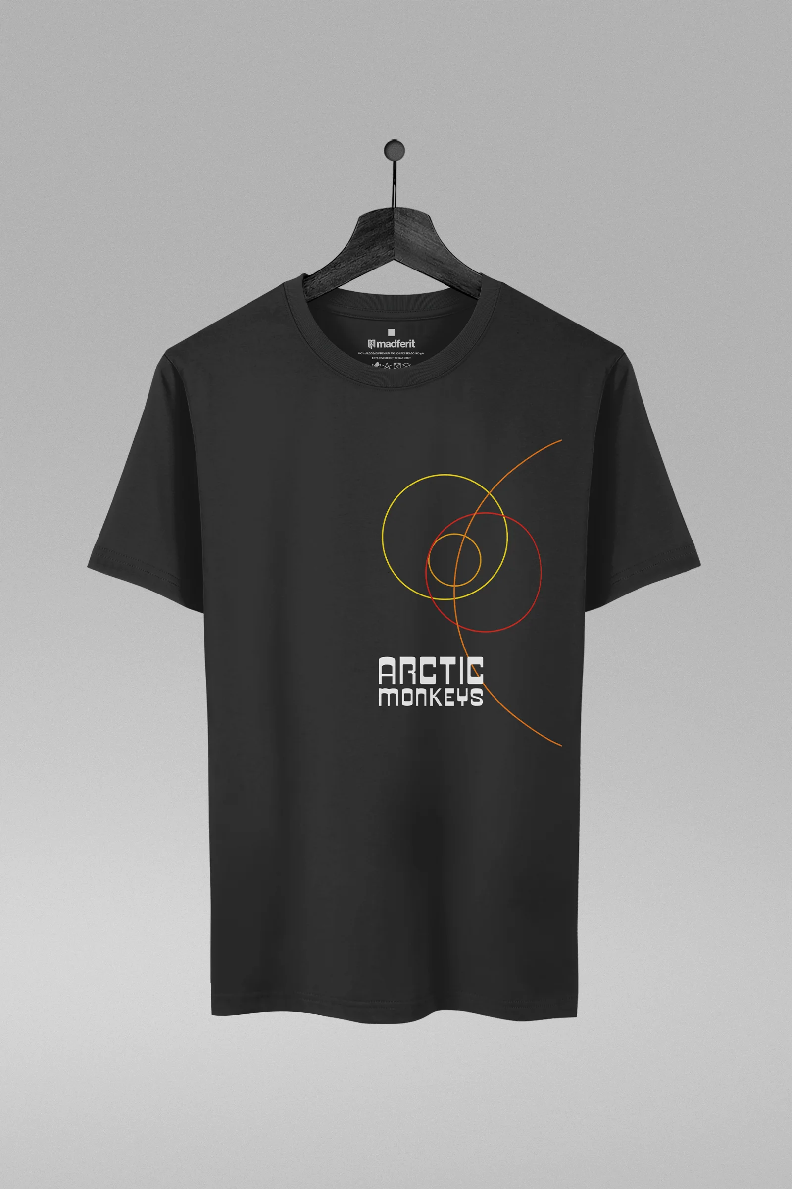 Camiseta preta com estampa da banda The Strokes