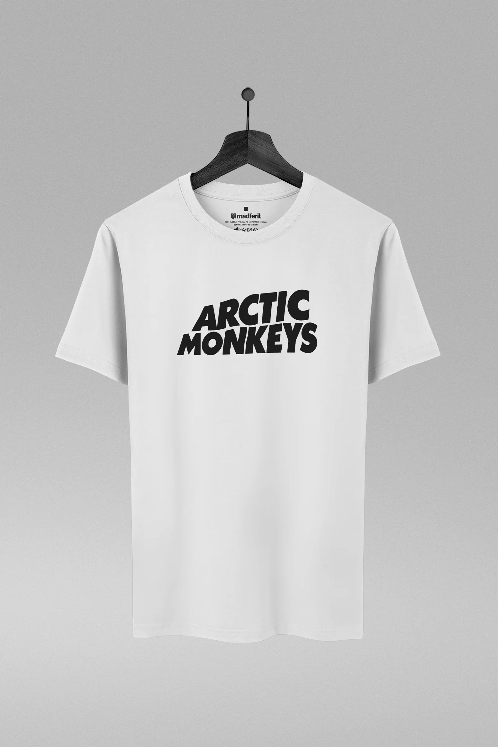 Camiseta branca com estampa da banda The Strokes