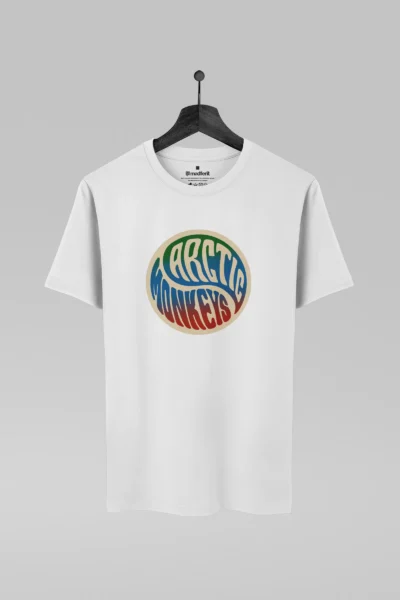 Camiseta branca com estampa da banda The Strokes