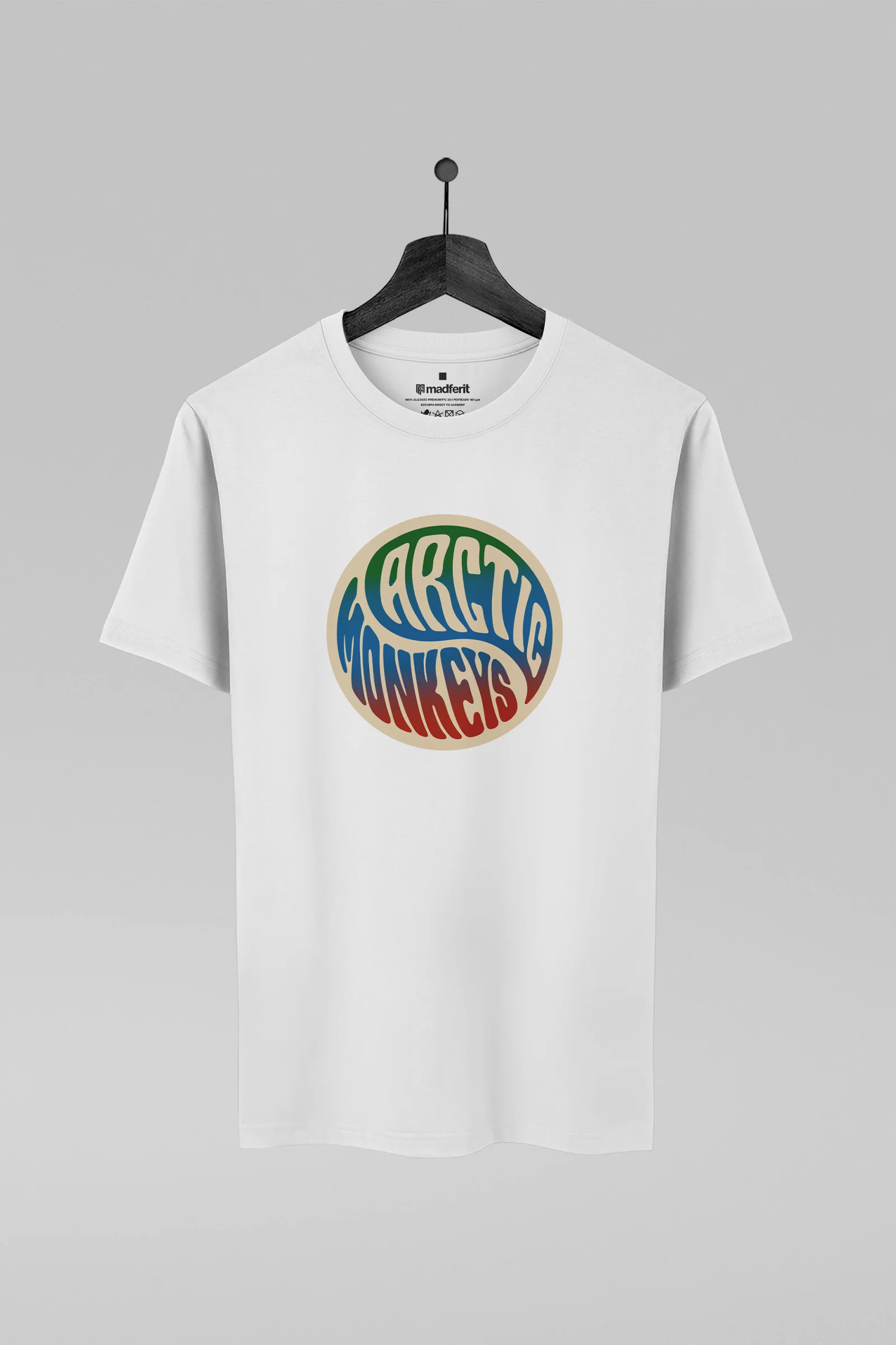 Camiseta branca com estampa da banda The Strokes