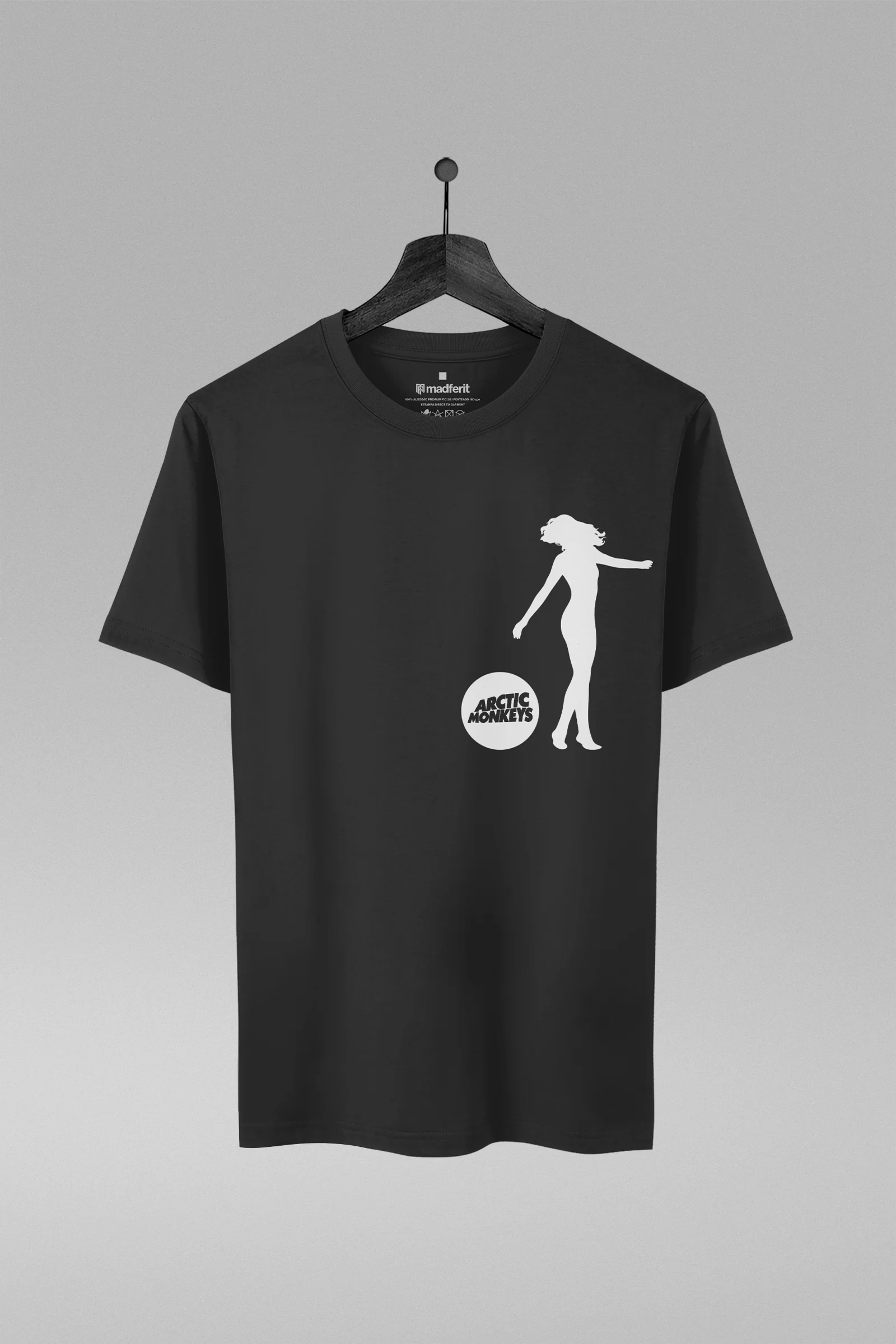 Camiseta preta com estampa da banda The Strokes
