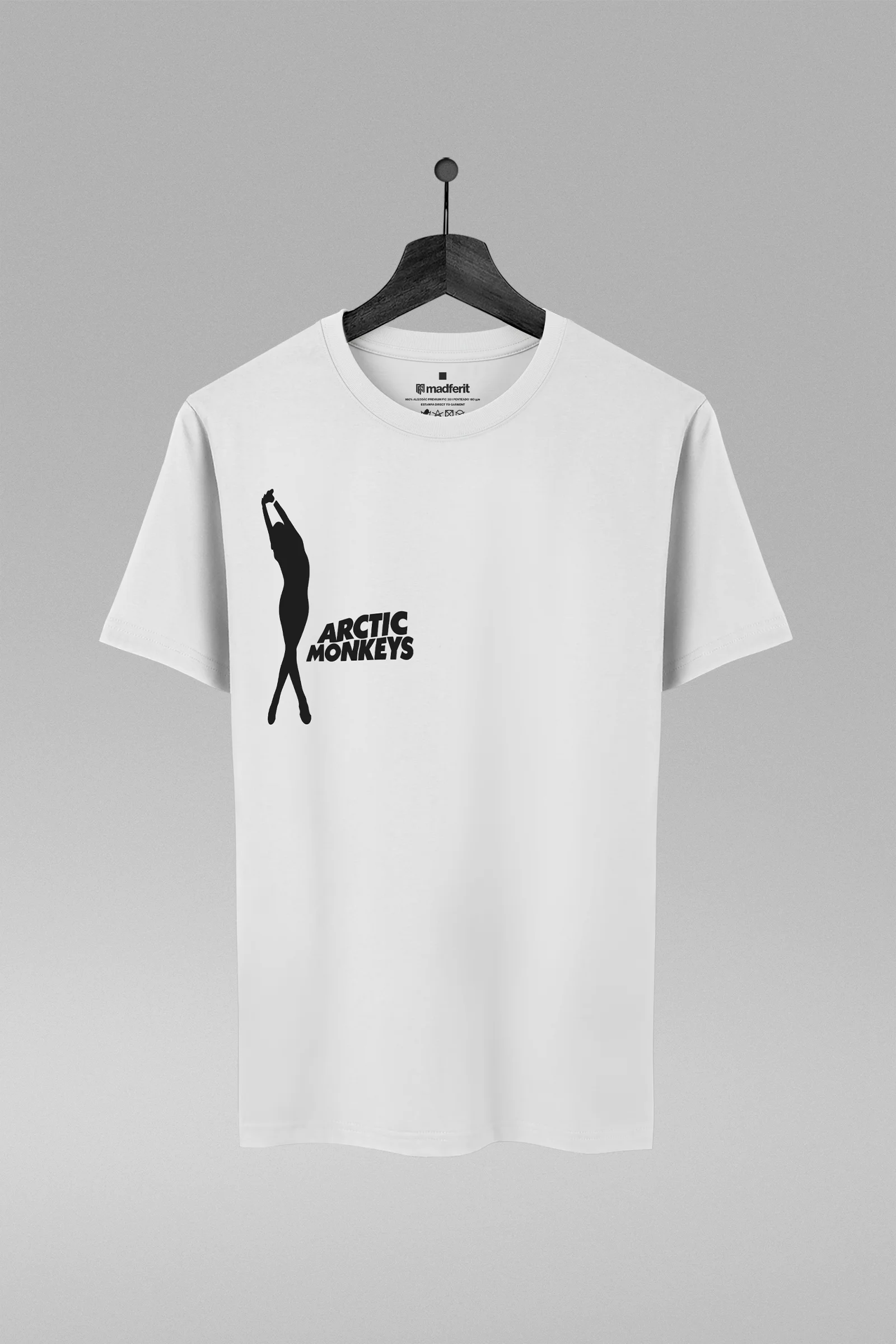 Camiseta branca com estampa da banda The Strokes