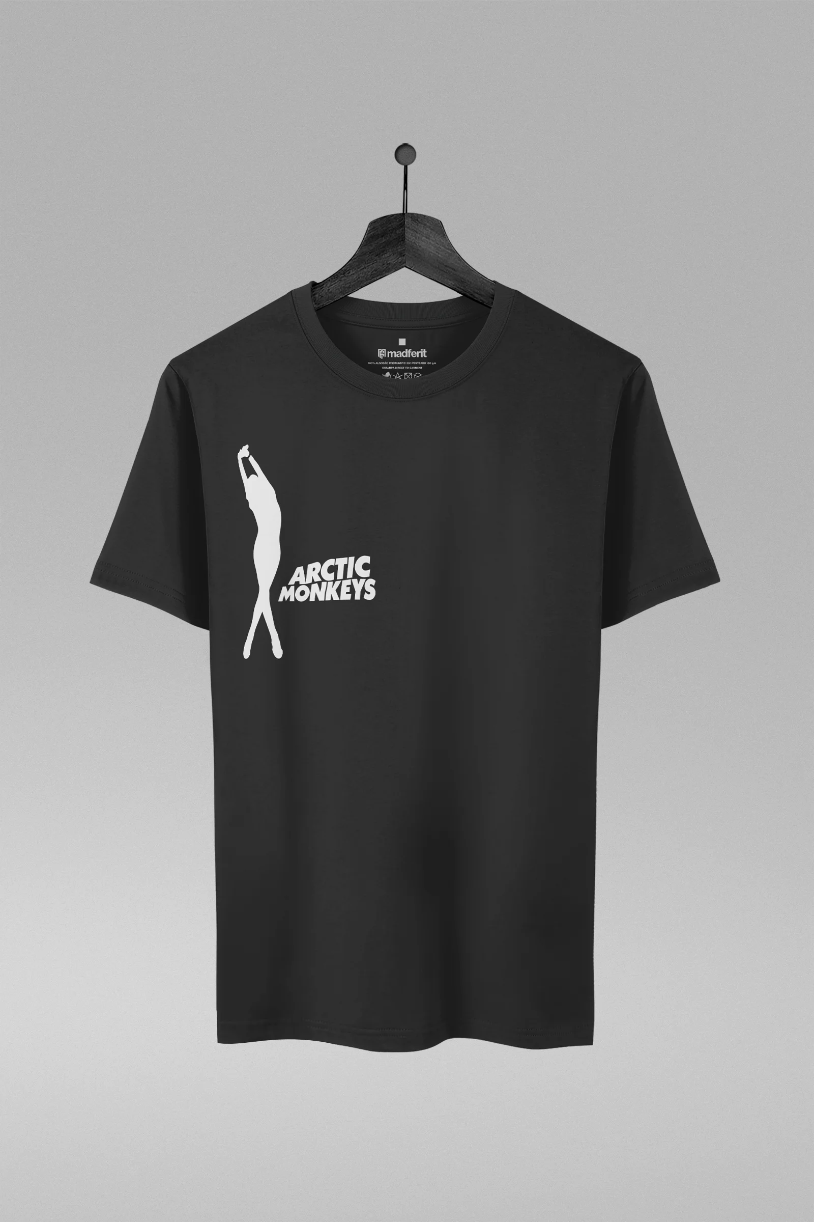 Camiseta preta com estampa da banda The Strokes