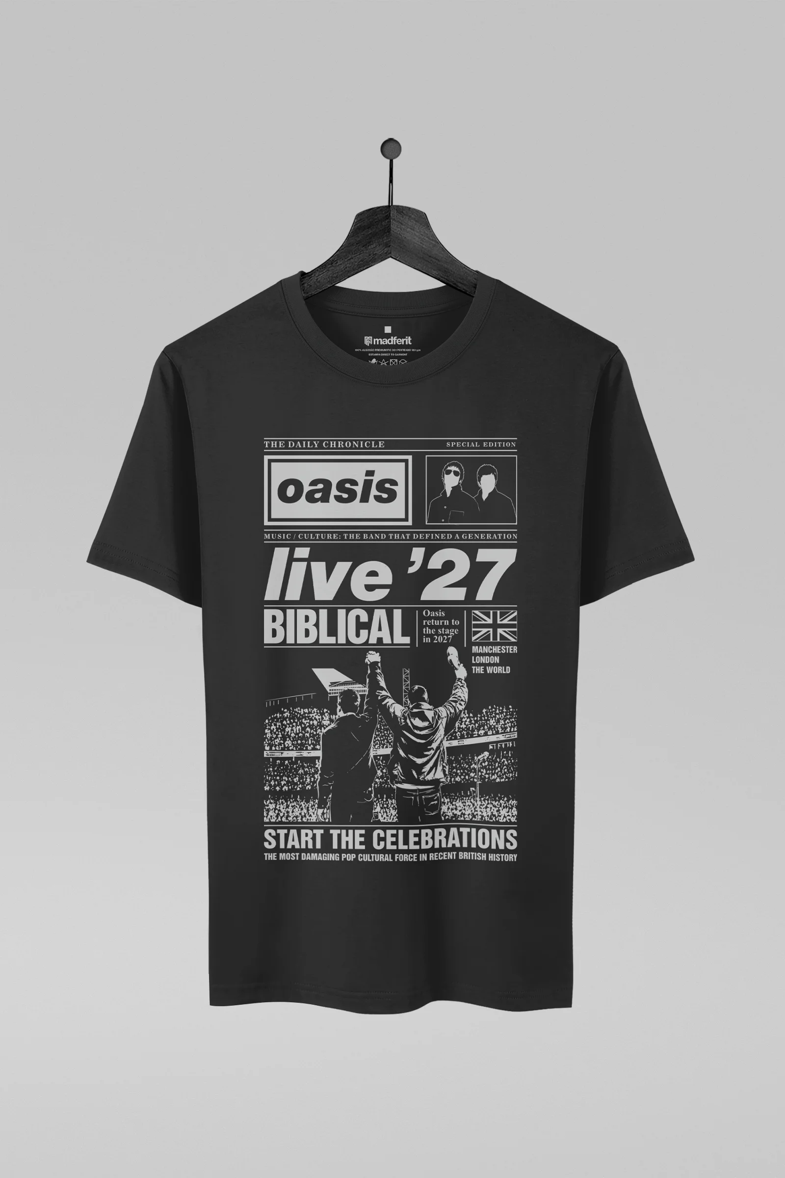 Camiseta preta com estampa Oasis Live 27