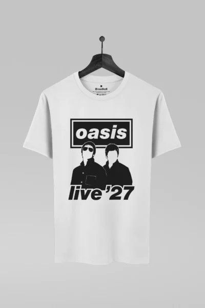 Camiseta branca com estampa Oasis Live 27