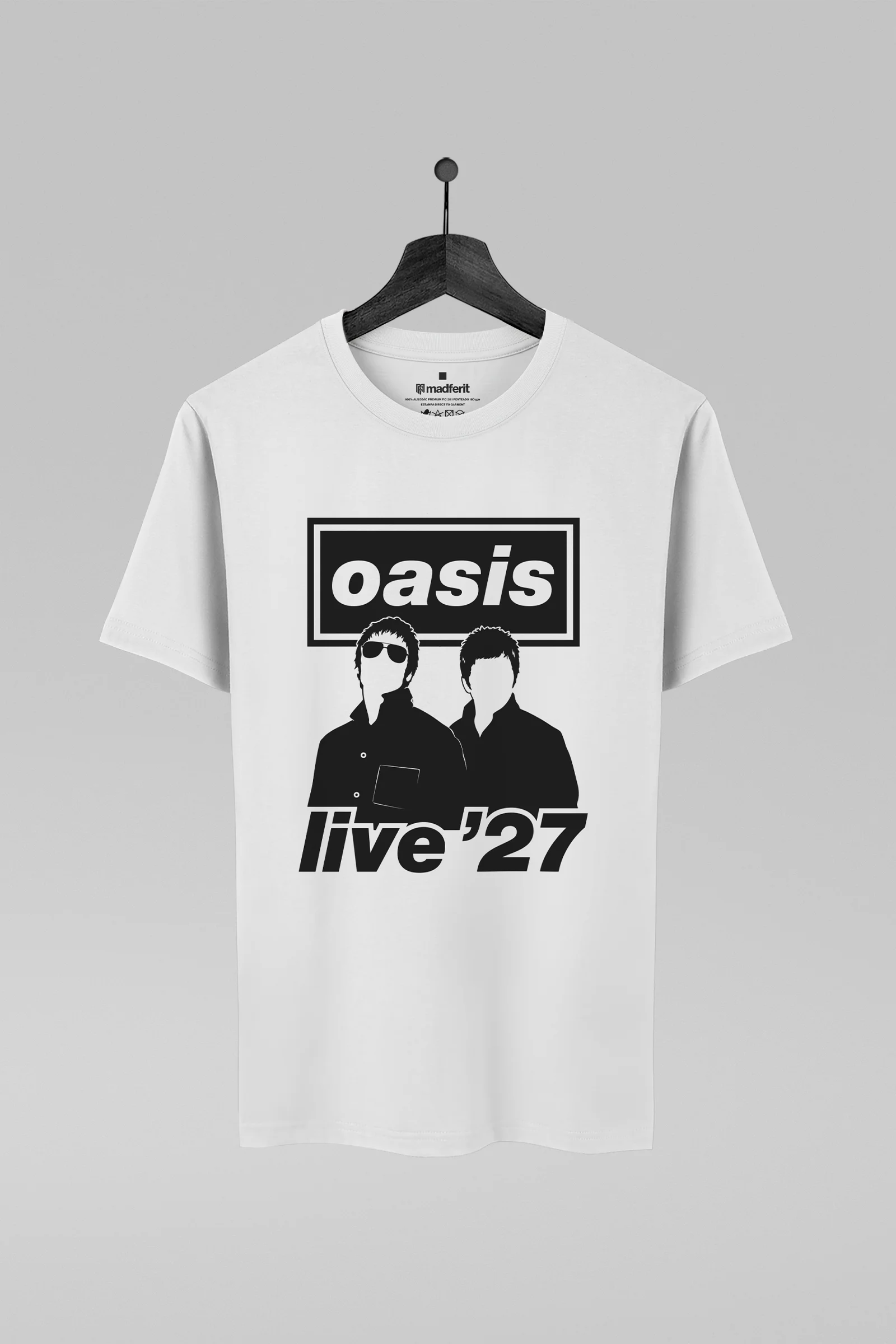 Camiseta branca com estampa Oasis Live 27