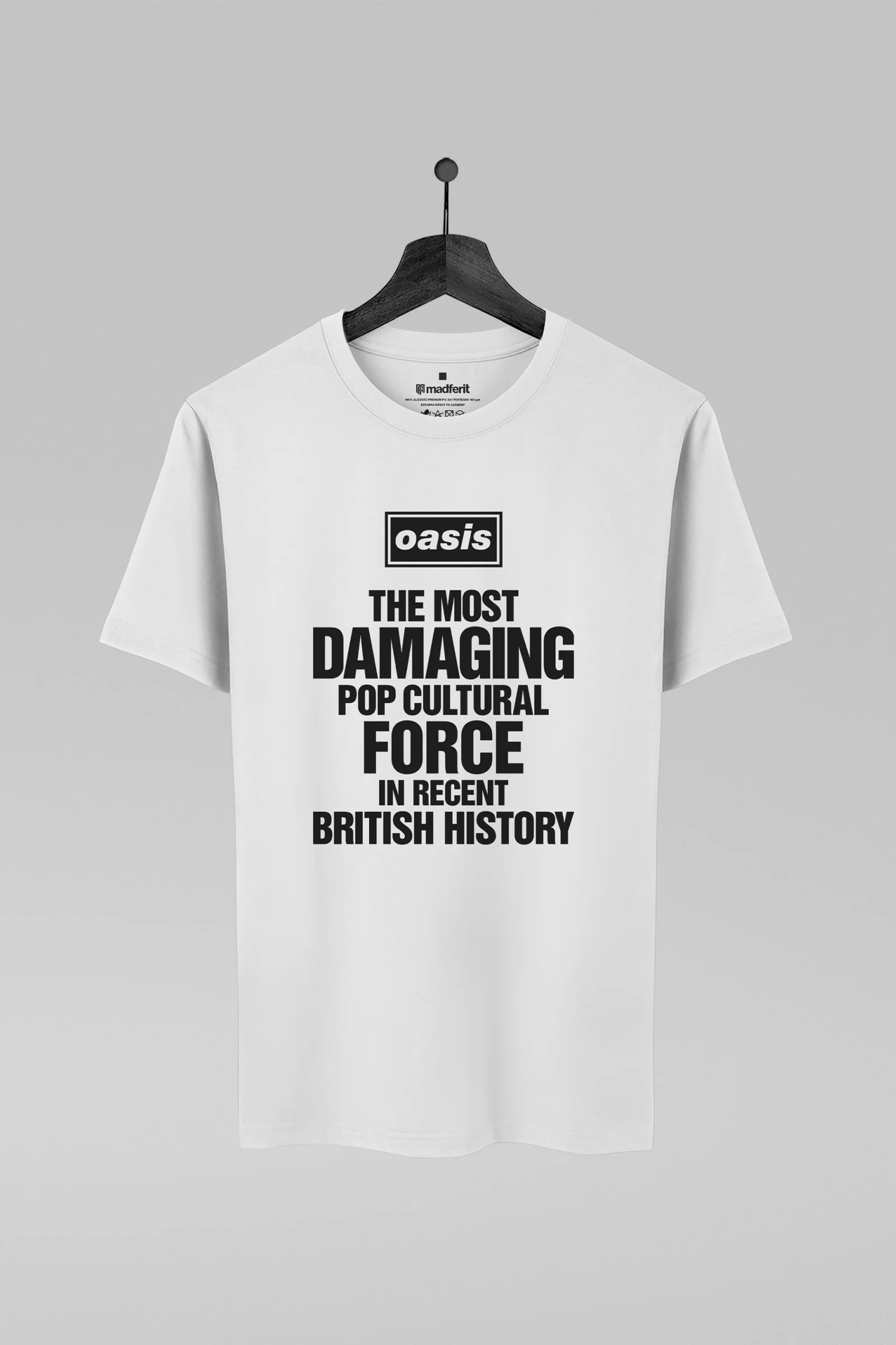 Camiseta branca com estampa Oasis Live 27