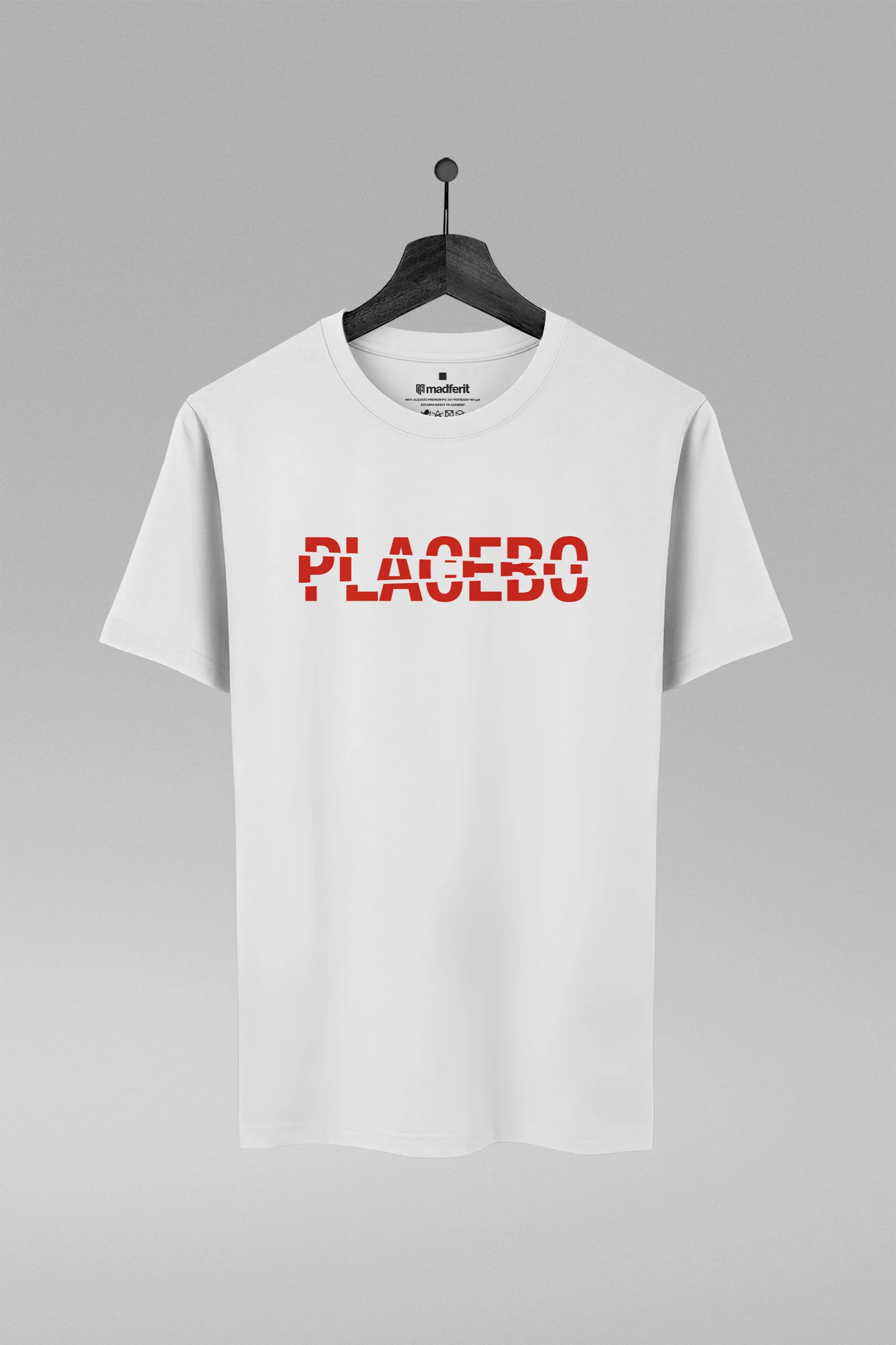 Camiseta branca com estampa da banda Placebo