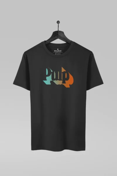 Camiseta preta com estampa da banda Pulp