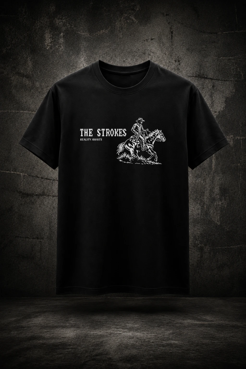 Camiseta The Strikes Reality Awaits Pixels Mockup